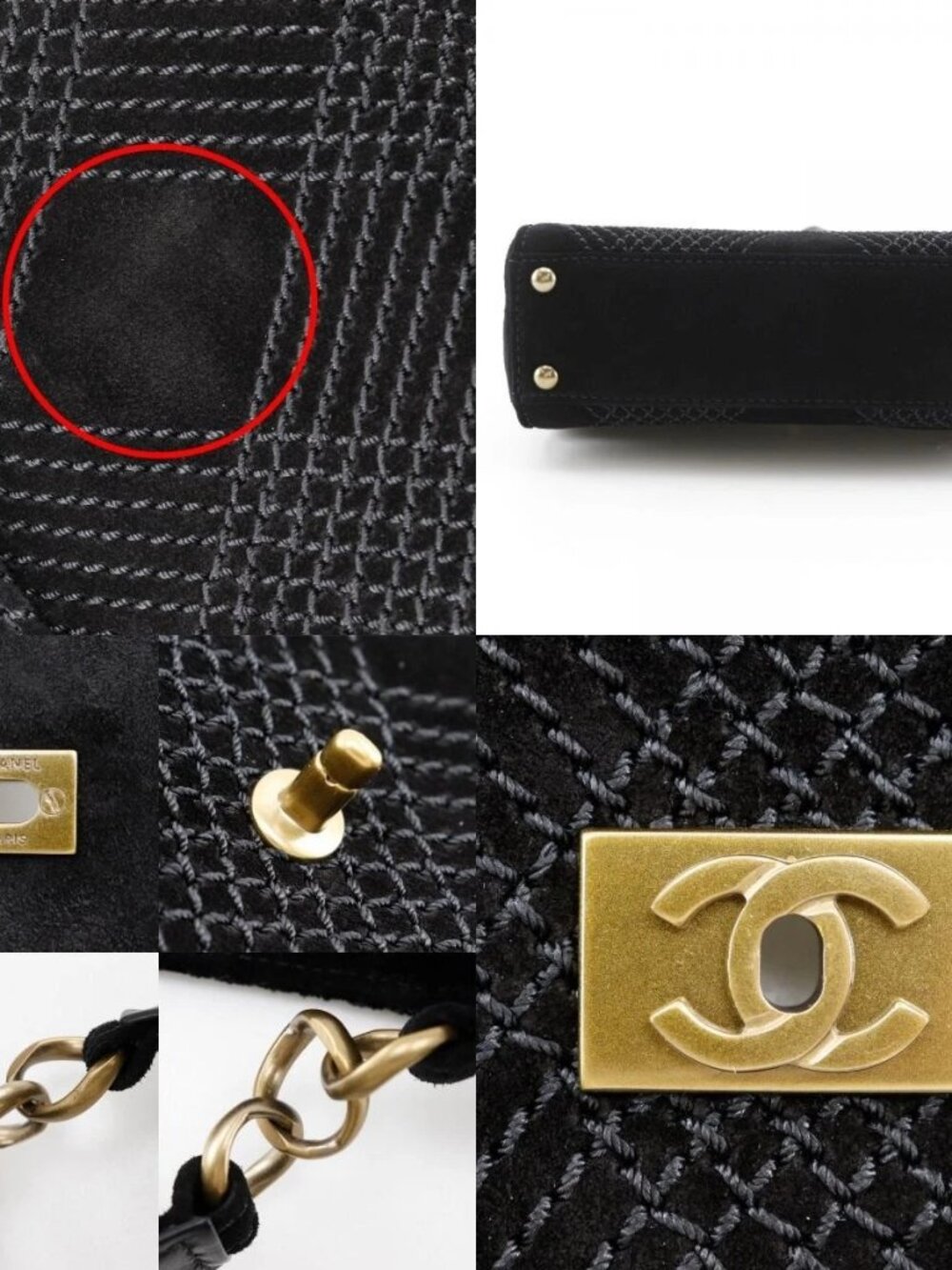 CHANEL Wild stitch Shoulder Bag A19343Y02640 black Suede Women - Picture 11 of 12